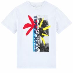Stella McCartney Kids - Boys White 'Graphic' Organic Cotton T.Shirt